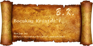 Bocskay Kristóf névjegykártya