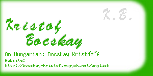 kristof bocskay business card